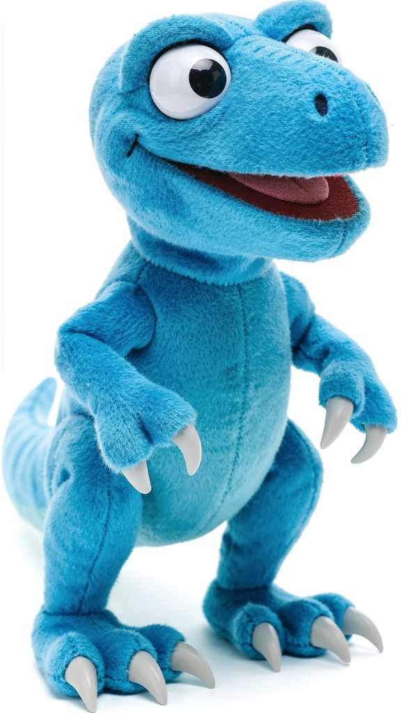 Peluche del A11ysaurio, un dinosaurio azul